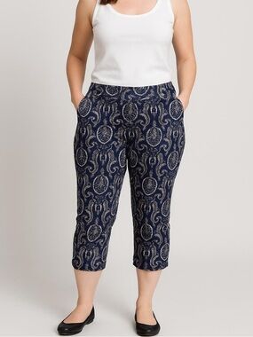 Talbots Perfect Crop Navy Blue Capri Pants Size 12